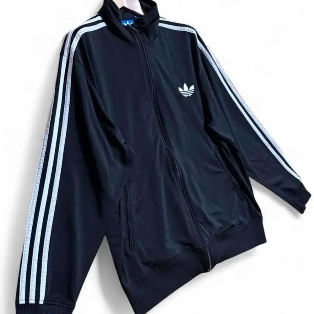 Vintage Adidas Originals Firebird Track Jacket Black White Trefoil